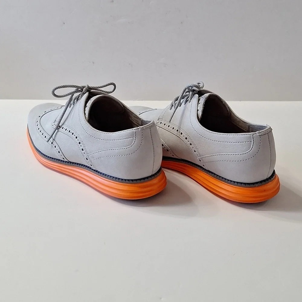 Cole Haan NEW Men's Gray/Orange Original Grand Lightweight Wingtip Shoes Size 8W